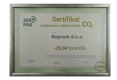 Keprom receives a certificate of CO2 emission reduction