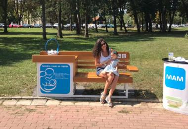Ninth MAM breastfeeding bench installed in Kragujevac