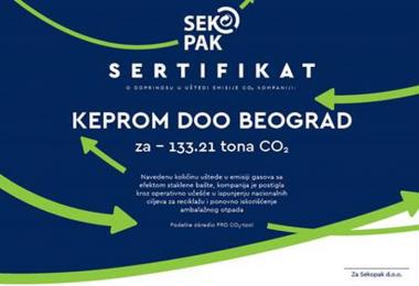 In 2019, Keprom saved over 133 tons of CO2 from recycling packaging waste